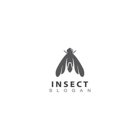 Simple minimalist flies insect logo image design styleのイラスト素材