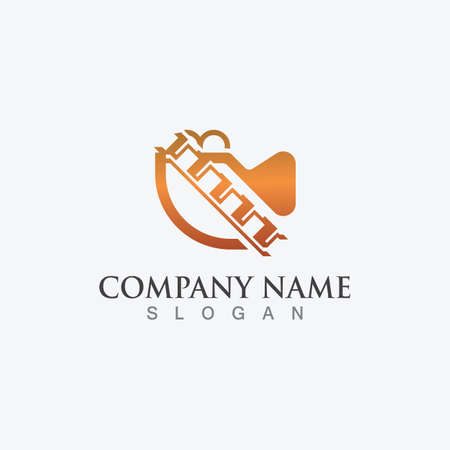 Movie film Strip Logo template vector isolated illustration white background designのイラスト素材