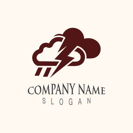 Cloud weather forecast logo template vector illustration designのイラスト素材