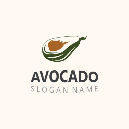 Avocado fresh fruit logo design creative ilustration templateのイラスト素材