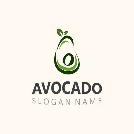 Avocado fresh fruit logo design creative ilustration template