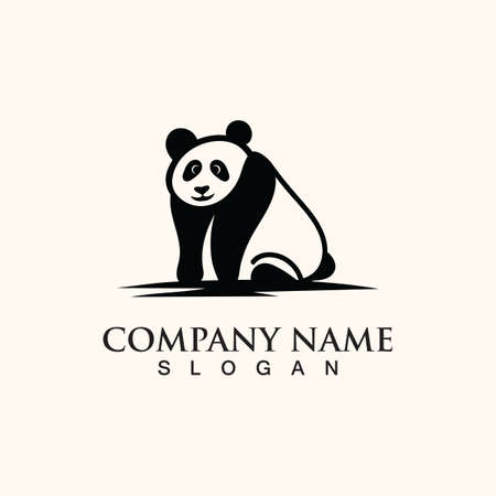 Panda cute bear logo animal mammals modern is funny vector icon designのイラスト素材