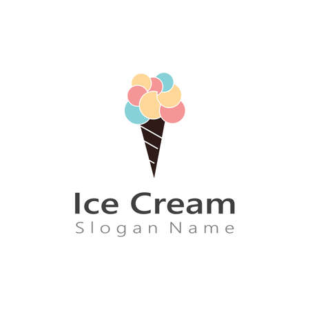 Ice cream   design, fresh ice cone template Vector illustrationのイラスト素材