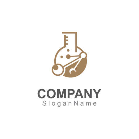 Molecule science lab logo icon design template scientific lab conceptのイラスト素材