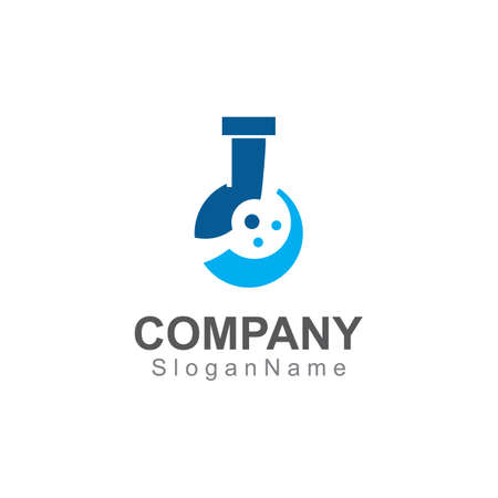 Molecule science lab logo icon design template scientific lab conceptのイラスト素材