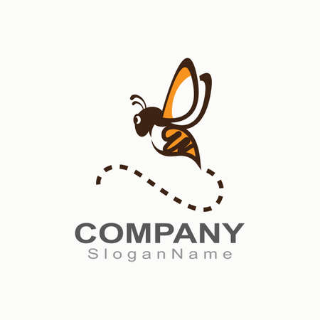 Bee logo simple creative inspiration for business template vector animal designのイラスト素材