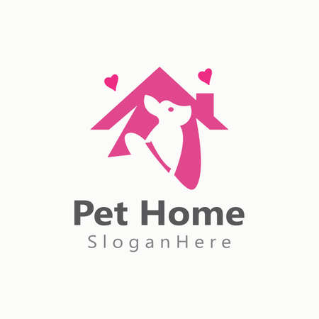 Home Pet logo vector creative icon illustration designのイラスト素材