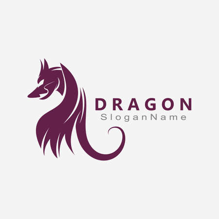 Dragon Logo Design Minimalist unique vector templateのイラスト素材