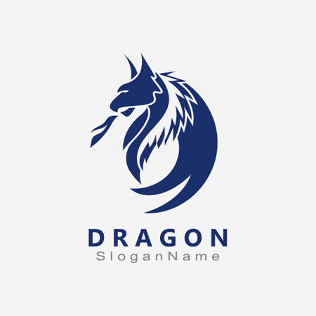 Dragon Logo Design Minimalist unique vector templateのイラスト素材