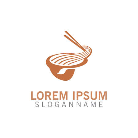 Noodles logo design image, food restaurant business templateのイラスト素材