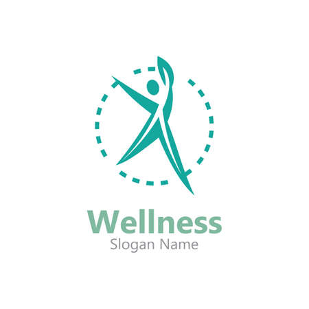 Wellness people logo design template healthy care concept imageのイラスト素材