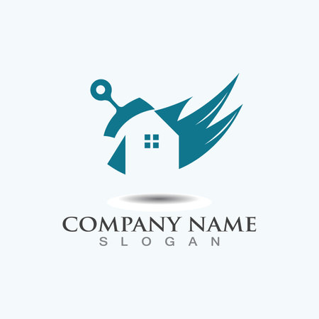 Home Renovation of painting logo design inspirationのイラスト素材
