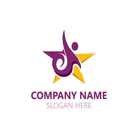 People Star logo design concept combination template vectorのイラスト素材