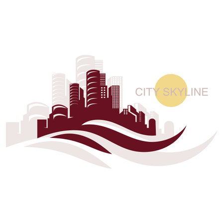 City silhouette skyline illustration design. City landscape Panorama building vectorのイラスト素材