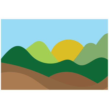 Mountain Nature Landscape design Template Illustrationのイラスト素材