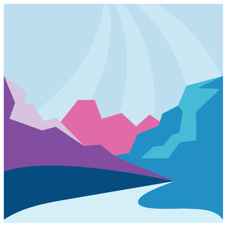 Mountain Nature Landscape design Template Illustrationのイラスト素材