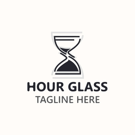 Hourglass logo ancient vintage style object design template flat vector