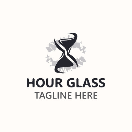 Hourglass logo ancient vintage style object design template flat vectorのイラスト素材