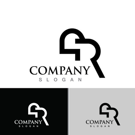 Letter AR initial Logo, modern minimalist Logotype Vector, Identity business Design elementのイラスト素材