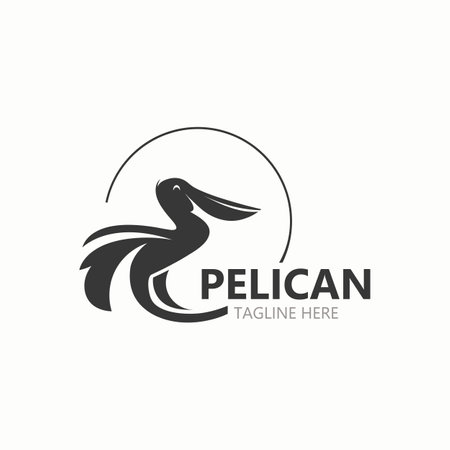 Pelican bird silhoutte vintage logo vector illustration template icon graphic designのイラスト素材