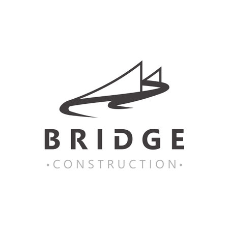 Minimalist Bridge logo suitable for building and construction workers vector designのイラスト素材