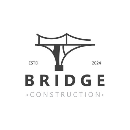 Minimalist Bridge logo suitable for building and construction workers vector designのイラスト素材