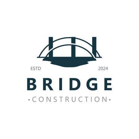 Minimalist Bridge logo suitable for building and construction workers vector designのイラスト素材