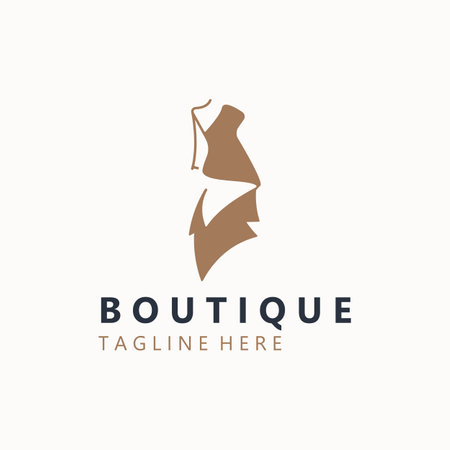 Dress woman logo design beauty fashion for boutique shop vector template vectorのイラスト素材