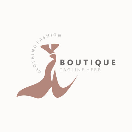 Dress woman logo design beauty fashion for boutique shop vector template vectorのイラスト素材