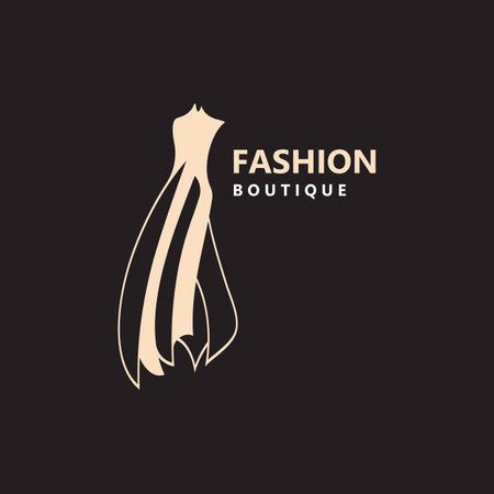 Dress woman logo design beauty fashion for boutique shop vector template vectorのイラスト素材