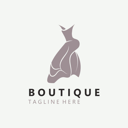 Dress woman logo design beauty fashion for boutique shop vector template vectorのイラスト素材