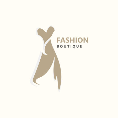 Dress woman logo design beauty fashion for boutique shop vector template vectorのイラスト素材
