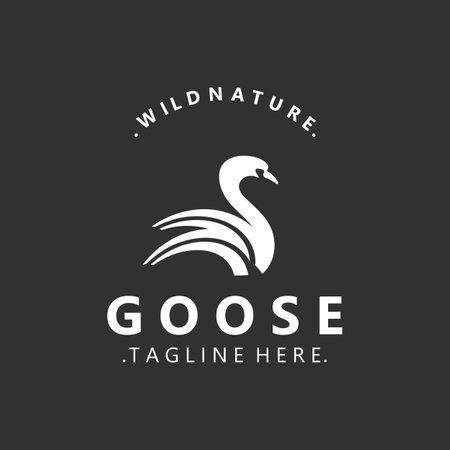 Animal Goose bird nature logo with modern style inspiration. premium designのイラスト素材