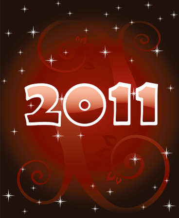 abstract holiday background with numbers 2011のイラスト素材