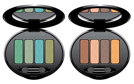 sets of multicolored eye shadows isolated on whiteのイラスト素材