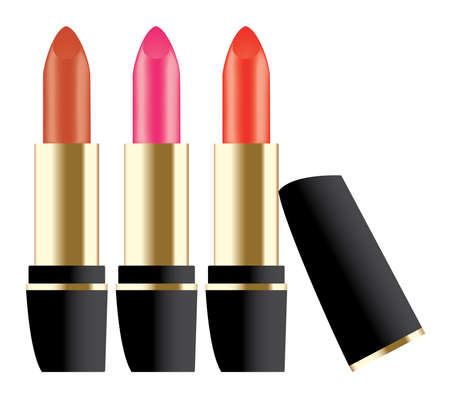 lipsticks isolated on whiteのイラスト素材