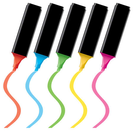 colorful highlightersのイラスト素材