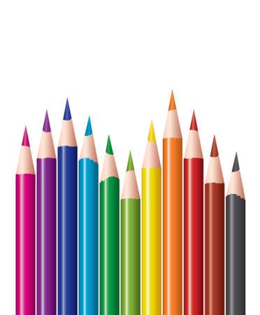 set of colored pencilsのイラスト素材