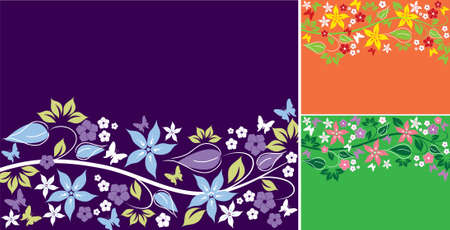 set of abstract floral backgrounds with space for your textのイラスト素材