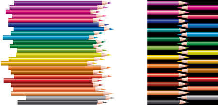 vector set of colored pencils, collageのイラスト素材