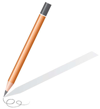 vector illustration of a pencil with shadow のイラスト素材