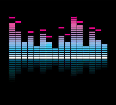 vector color scale equalizer on black backgroundのイラスト素材