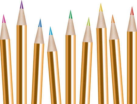 vector bunch of colored pencils のイラスト素材