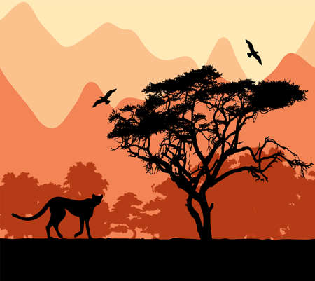 wild african animals.のイラスト素材