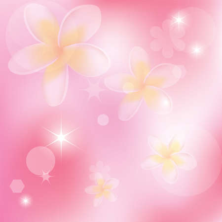 vector abstract pink background with flowersのイラスト素材