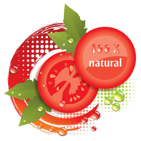 vector abstract background with fresh tomatoesのイラスト素材