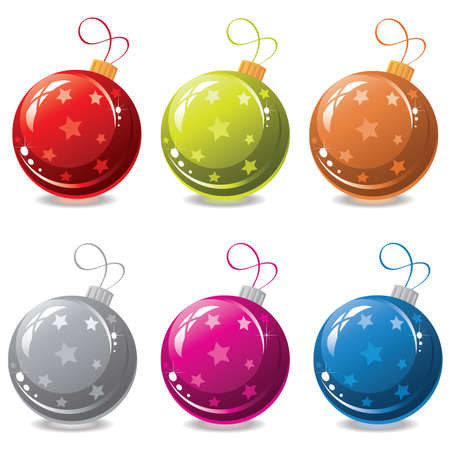 vector set of christmas ballsのイラスト素材