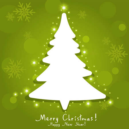 vector greeting card with christmas treeのイラスト素材