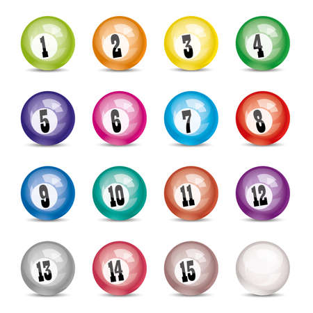 vector set of billiard ballsのイラスト素材