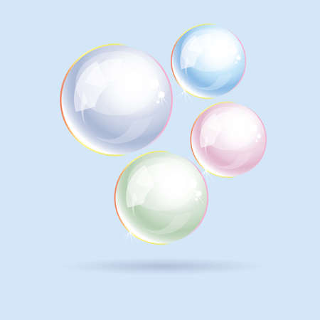 vector colorful soap bubblesのイラスト素材